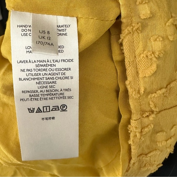 Anthropologie Floral Skirt in Gold Size 8 - Picture 9 of 11